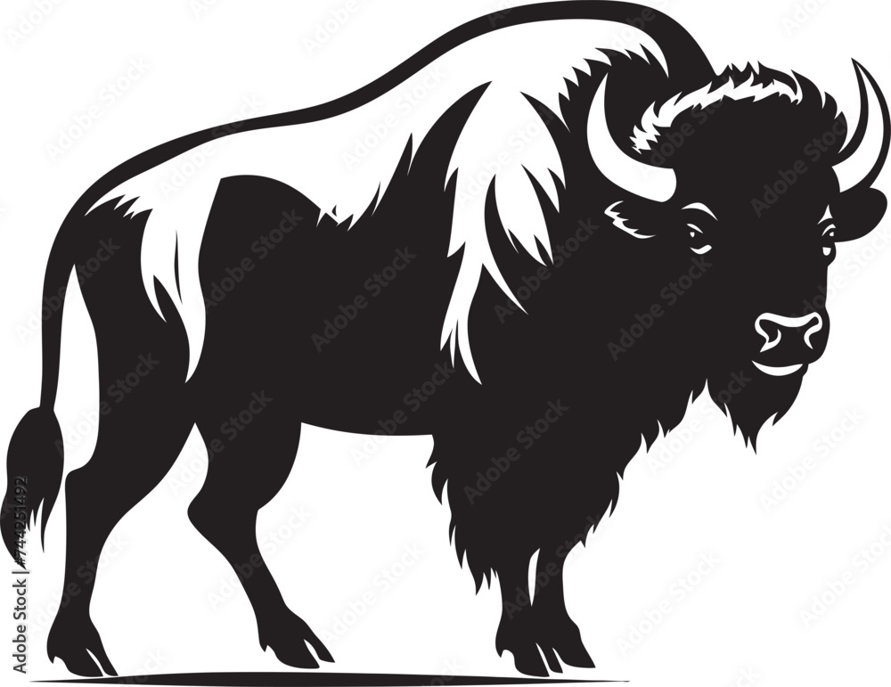 Rocky Mountain Majesty Black Bison Icon Black Bison of the West A Timeless Logo