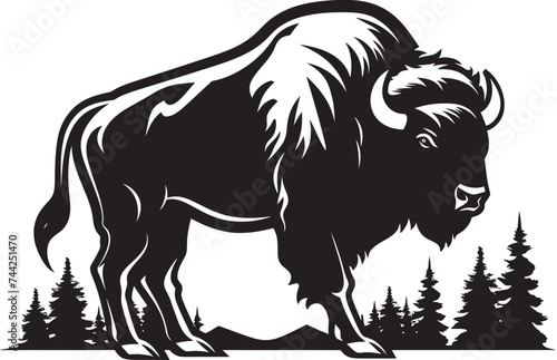 Unleash the Power Black Bison Vector Design From Plains to Logo Black Bison Iconography