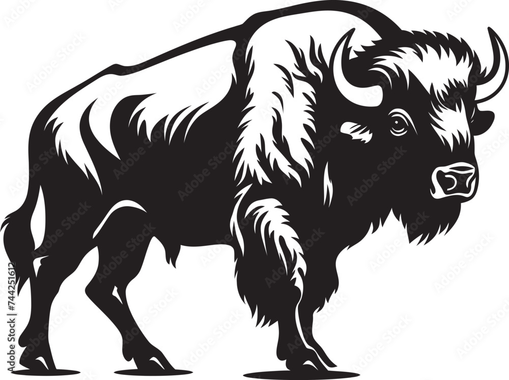 Fototapeta premium Unwavering Quality and Heritage Black Bison Logo Build Trust and Recognition Black Bison Icon