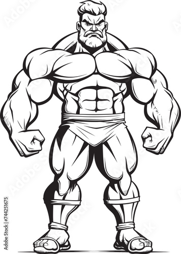 Inked and Ironclad A Vector Icon of the Pumped Up Powerhouse Ripped and Grinning Gigantic Gains Get Goofy in Graphic Form