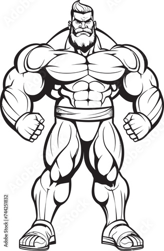 Buff Bods and Bold Lines A Caricatured Colossus Takes Shape Lifting Lines and Lofty Goals A Vector Icon of Dedication and Triumph