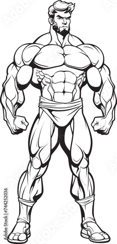 Popeyes Playful Pal Vector Icon of Spinach and Smiles He Man, Hold My Laughter Playful Bodybuilder Mascot