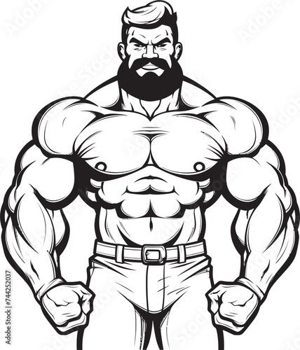 The Incredible Hulks Hilarious Cousin Black Bodybuilder Logo Popeyes Playful Pal Vector Icon of Spinach and Smiles