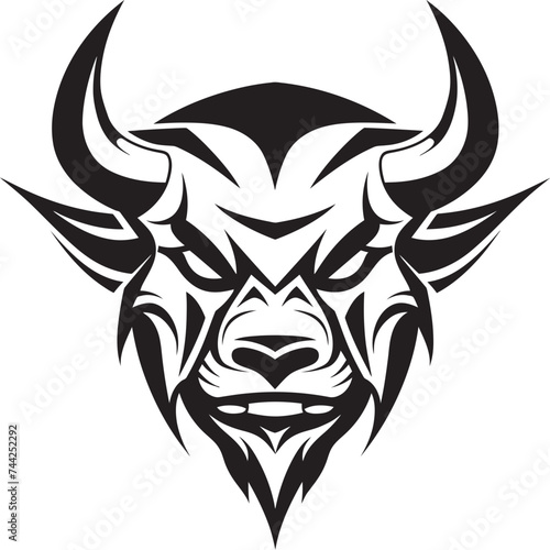 Moo velous Mascot A Black and White Bull Head with Personality Unleash the Moo mentum A Powerful Mascot Icon