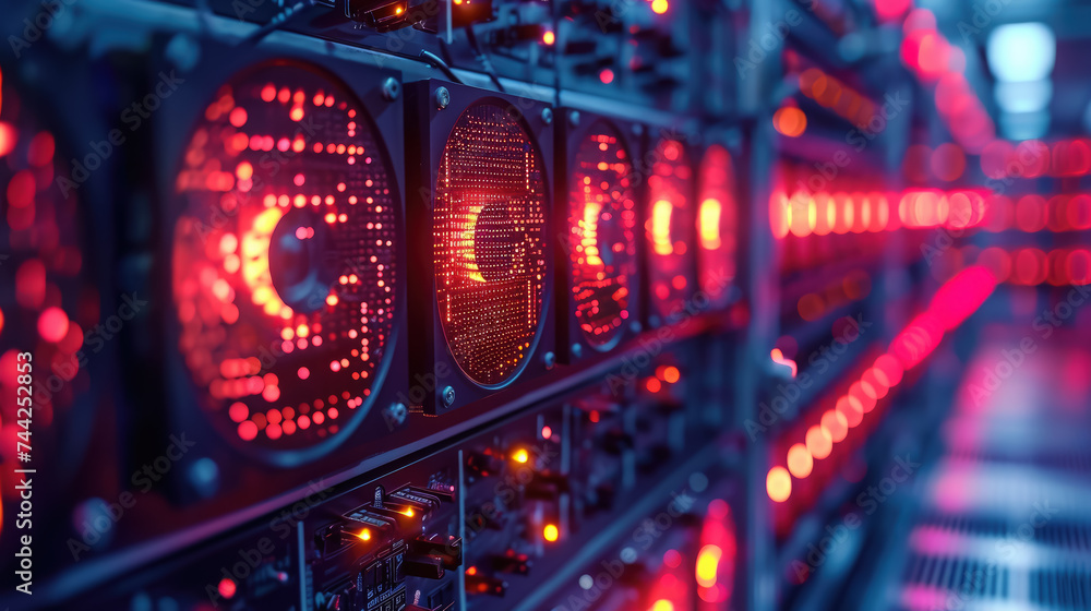 data center, cryptocurrency mining, wires, neon, motherboard, modern technology, electronics, engineering infrastructure, IT, computer, equipment, server, information, network, internet data center, cryptocurrency mining, wires, neon, motherboard, modern technology, electronics, engineering infrastructure, IT, computer, equipment, server, information, network, internet
