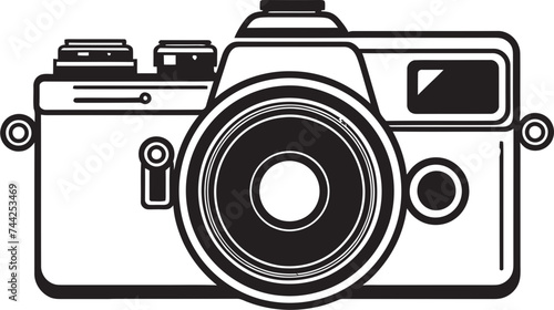 Shutterbug Chic A Lineart Camera Icon Say Cheese A Black and White Camera Logo photo
