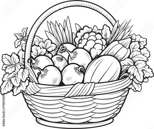 Garden Galore Veggie Delight Coloring Extravaganza Harvest Haven Vegetable Basket Coloring Bonanza