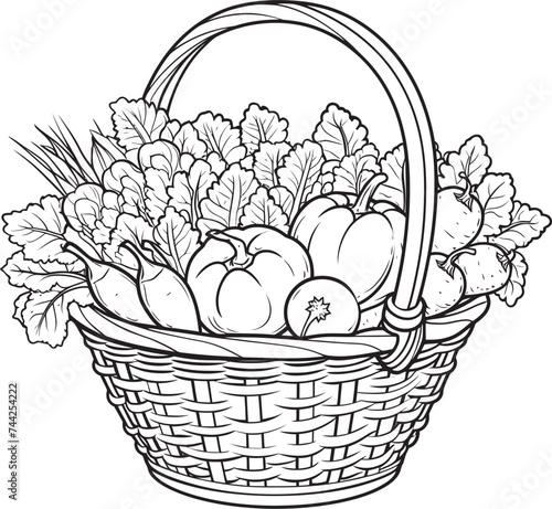 Natures Delight Vibrant Veggie Basket Coloring Bonanza Wholesome Harvest Fresh from the Garden Coloring Extravaganza