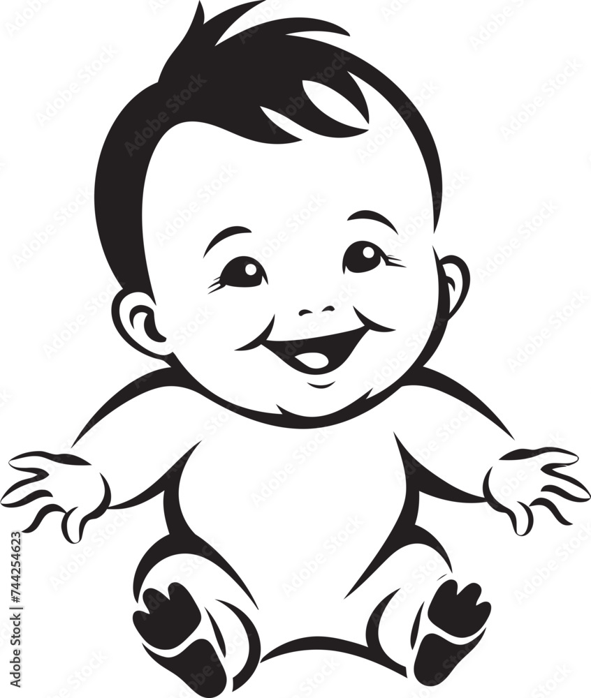 Cherub Chuckles Adorable Laughing Icon Little Giggle Graphic Baby Symbol Cherub Chuckles Adorable Laughing Icon Little Giggle Graphic Baby Symbol