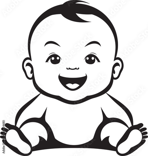 Baby Bliss Badge Laughing Icon Tiny Titters Adorable Laughing Symbol