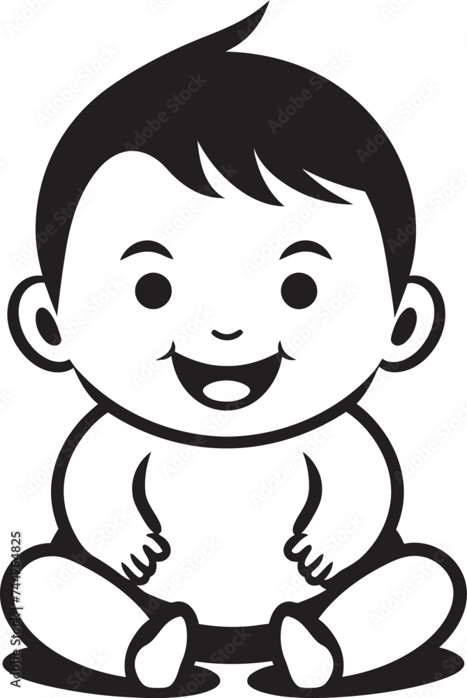 Vibrant Baby Giggles Icon Logo Graphic Design Spirited Infant Laughter Emblem Vector Illustration