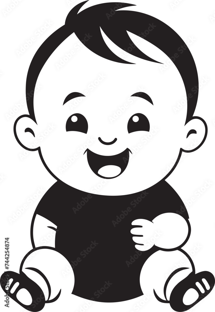 Vibrant Baby Chuckles Icon Graphic Illustration Charming Baby Smiles Emblem Black Vector Art Vibrant Baby Chuckles Icon Graphic Illustration Charming Baby Smiles Emblem Black Vector Art