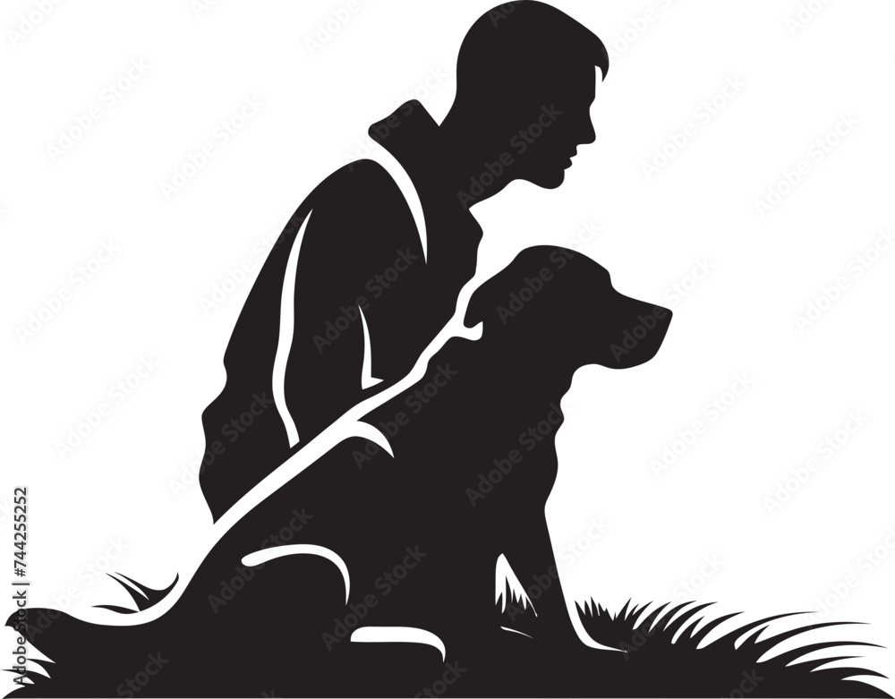 Companion Icons Graphics for Dog and Owner Logo Bonded by Design Vector Design for Dog and Owner Connection Companion Icons Graphics for Dog and Owner Logo Bonded by Design Vector Design for Dog and Owner Connection