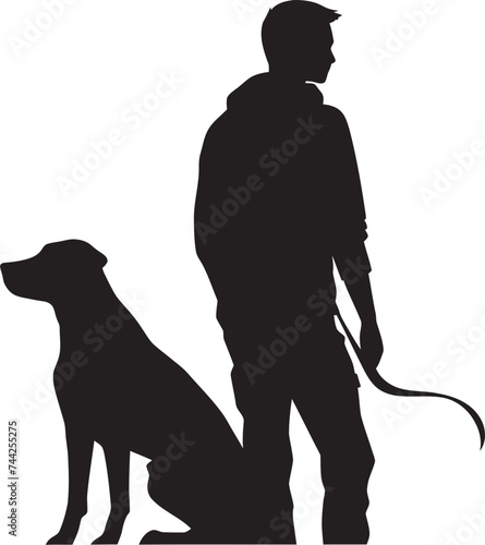 Companion Icons Graphics for Dog and Owner Logo Bonded by Design Vector Design for Dog and Pal Connection