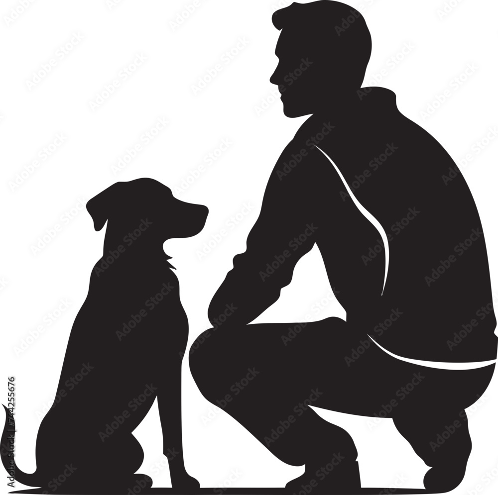 Companion Connection Badge Black Icon Canine Cohesion Logo Dog and Owner Vector Graphic