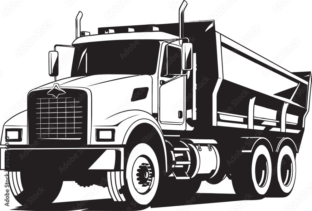 Vector Visions Dump Truck Black Icon Industrial Iconography Black Logo Graphics