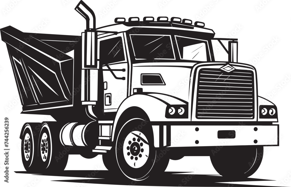 Dynamic Industrial Symbol Dump Truck Graphic Streamlined Power Black Dumper Logo Design Dynamic Industrial Symbol Dump Truck Graphic Streamlined Power Black Dumper Logo Design
