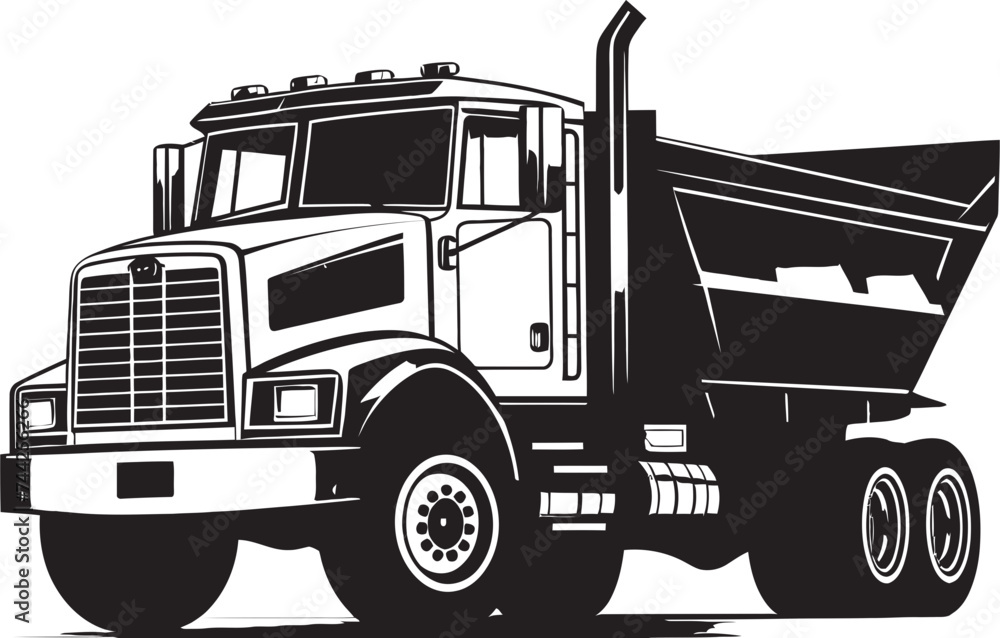 Efficiency at Its Best Dumper Logo Vector Power and Precision Industrial Dump Truck Icon