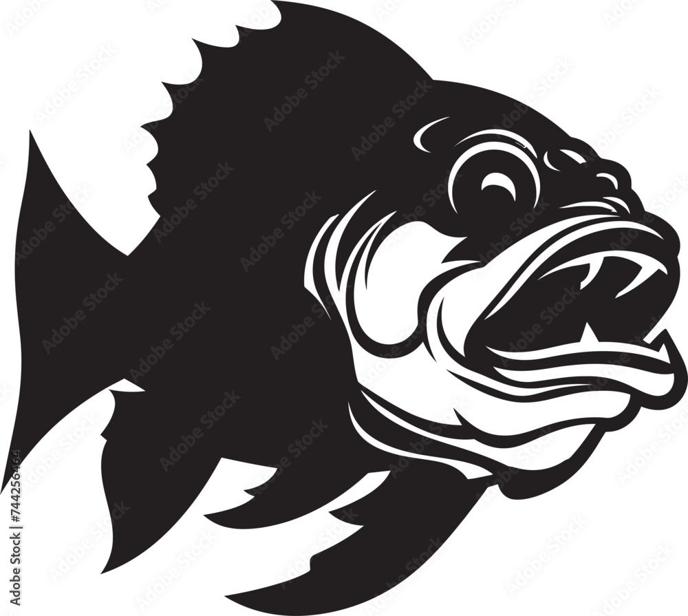 Tropic Tides Black Iconic Fish Design Vector Vivacity Fish Logo Icon Tropic Tides Black Iconic Fish Design Vector Vivacity Fish Logo Icon