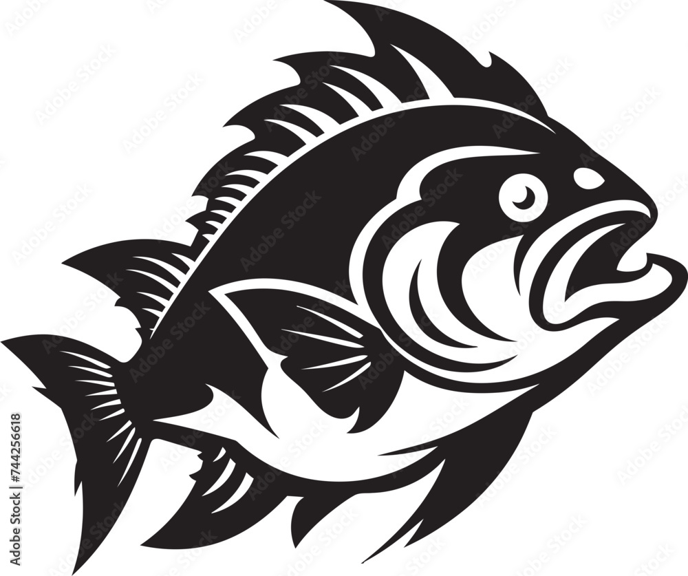 Island Inspirations Black Fish Iconography Aqua Aura Exotic Fish Icon Vector Island Inspirations Black Fish Iconography Aqua Aura Exotic Fish Icon Vector