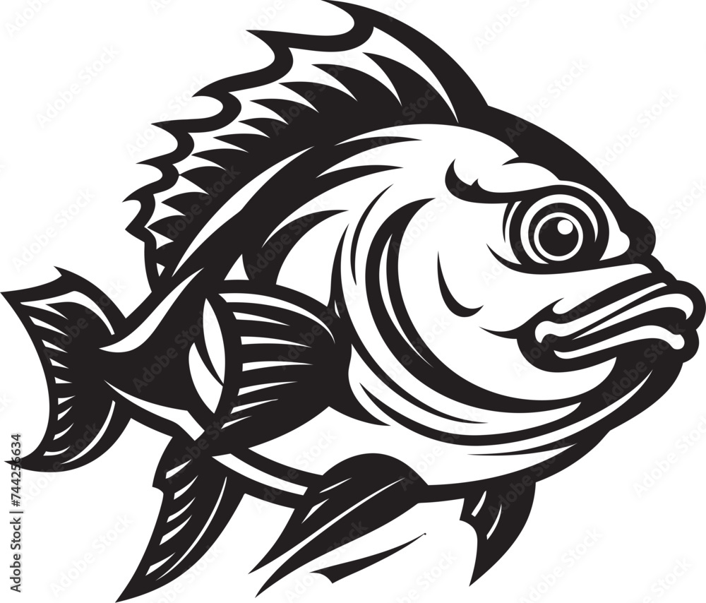 Tropical Trends Black Logo Icon Vector Vitality Exotic Fish Iconography Tropical Trends Black Logo Icon Vector Vitality Exotic Fish Iconography