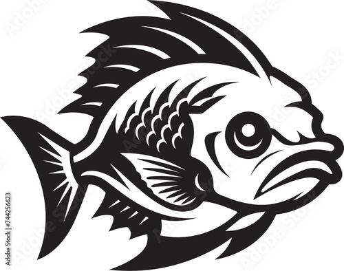 Marine Majesty Black Exotic Fish Logo Tropical Temptations Fish Icon Vector