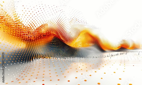 yellow dotline texture on white background, in the style of dynamic lines and shapes, vibrant stage backdrops, flat color blocks, vibrant energy. Generative AI photo