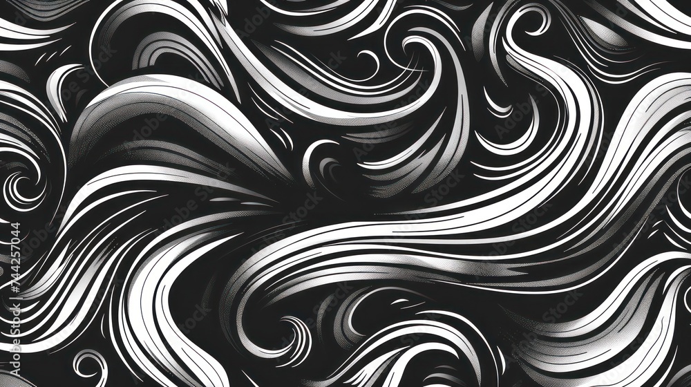 Wavy and swirled brush strokes seamless pattern. Abstract background for wallpaper, web banner, wrapping paper, textile. Hand drawn ink texture. Brushstrokes, smears, lines, squiggle pattern. Wavy and swirled brush strokes seamless pattern. Abstract background for wallpaper, web banner, wrapping paper, textile. Hand drawn ink texture. Brushstrokes, smears, lines, squiggle pattern.