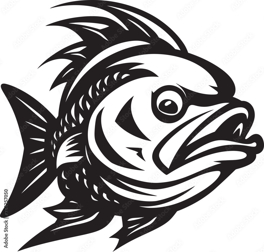 Sapphire Seas Vector Iconic Fish Design Paradise Piscine Tropical Fish Black Logo Sapphire Seas Vector Iconic Fish Design Paradise Piscine Tropical Fish Black Logo