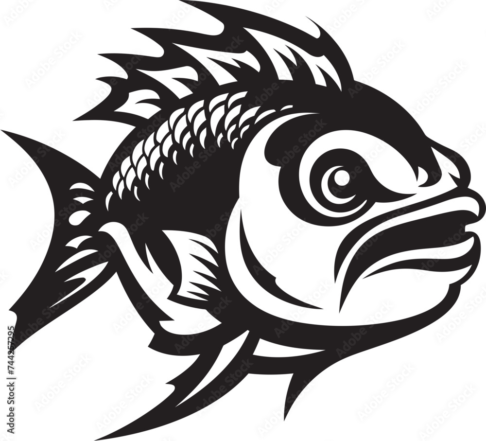 Tropical Spectrum Iconic Fish Design Underwater Majesty Black Fish Logo Icon Tropical Spectrum Iconic Fish Design Underwater Majesty Black Fish Logo Icon