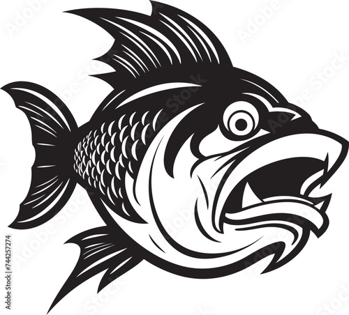 Abyssal Beauty Vector Black Fish Graphics Tropical Spectrum Iconic Fish Design