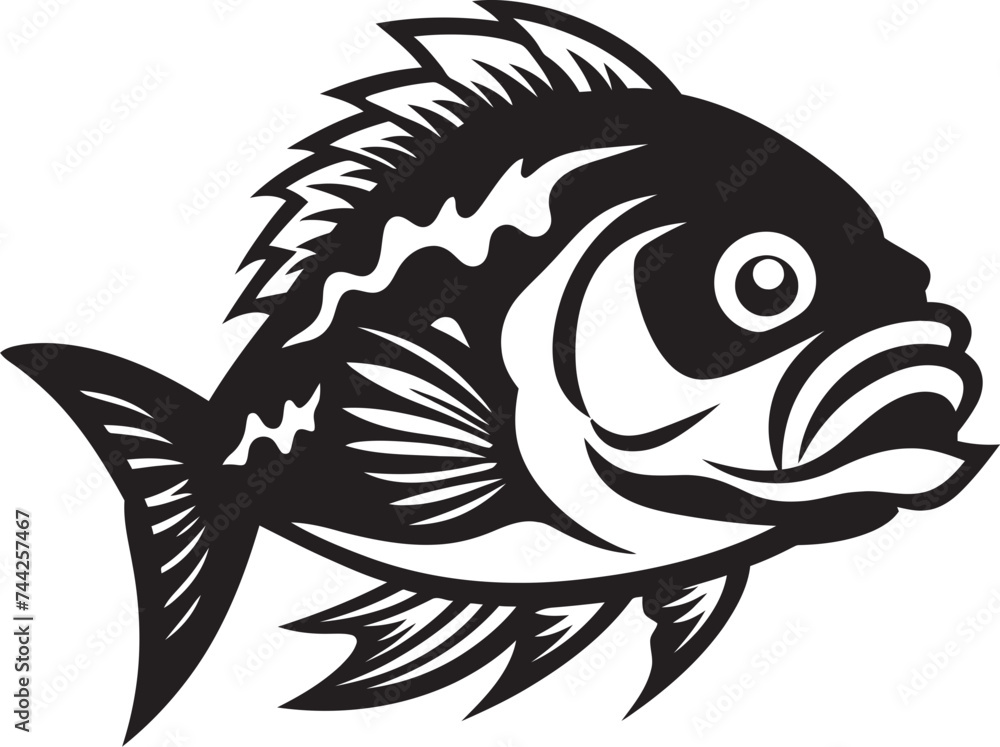Vector Vortex Feared Fish Logo Icon Dark Depths Black Mascot Design Graphics Vector Vortex Feared Fish Logo Icon Dark Depths Black Mascot Design Graphics
