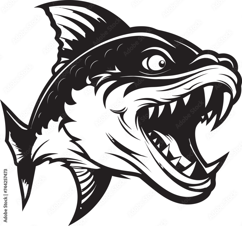 Tidal Terror Feared Mascot Vector Design TerrorFins Black Iconic Mascot Logo Tidal Terror Feared Mascot Vector Design TerrorFins Black Iconic Mascot Logo