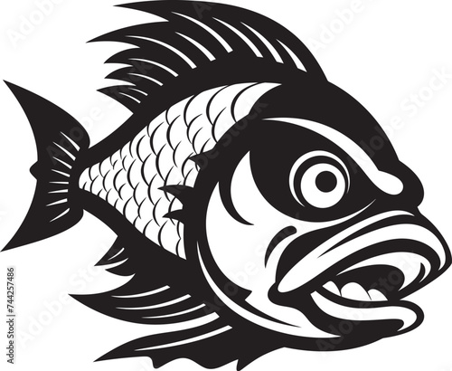 Shadow Strike Fear Striking Fish Design Abyssal Anguish Feared Mascot Logo Vector