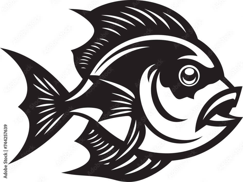 Vector Venom Black Iconic Mascot Icon Exotic Fins Tropical Fish Black Icon Vector Vector Venom Black Iconic Mascot Icon Exotic Fins Tropical Fish Black Icon Vector