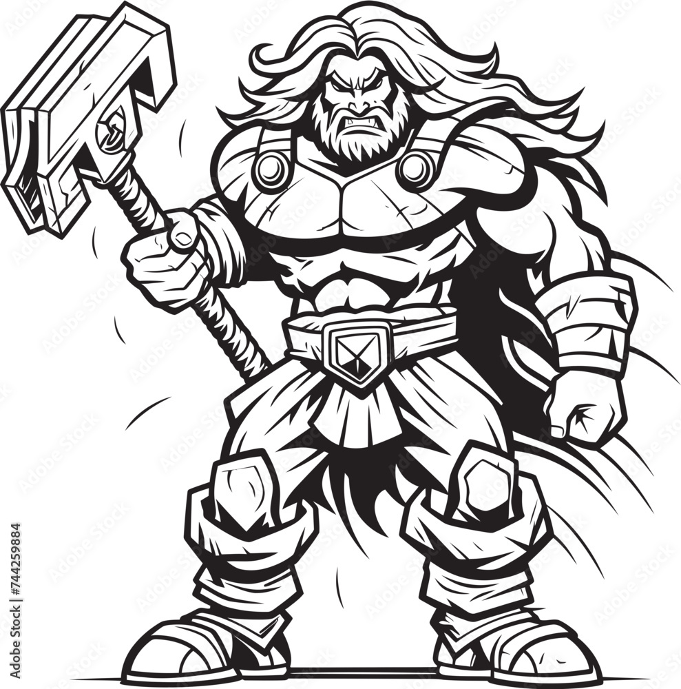 Fototapeta premium Sword Sworn Heroic Icon Design Axe Advocate Vector Hero Logo