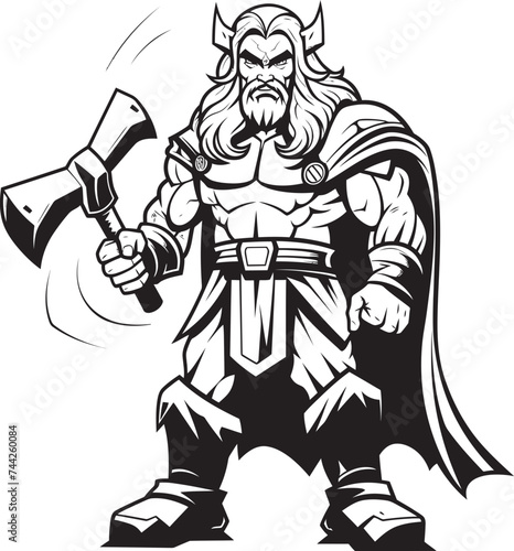 Heroic Heart Black Axe Warrior Savage Sentinel Vector Heroic Icon