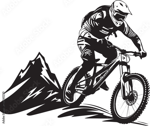 Summit Sprinter Vector Bike Graphics Edge Expedition Black Mountain Biker Emblem