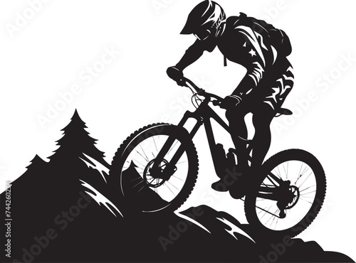 Peak Plunge Black Bike Graphics Gravity Glide Downhill Logo Design