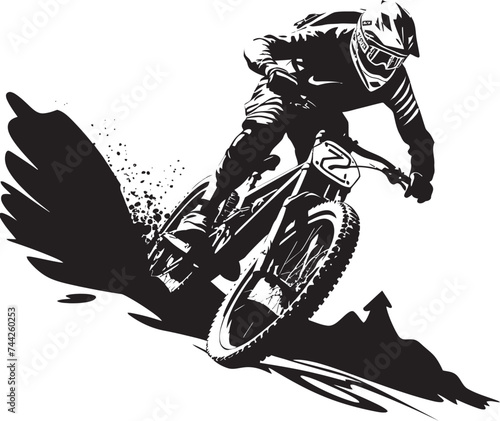 Wild Ride Vector Downhill Emblem Brave Descent Black Downhill Logo