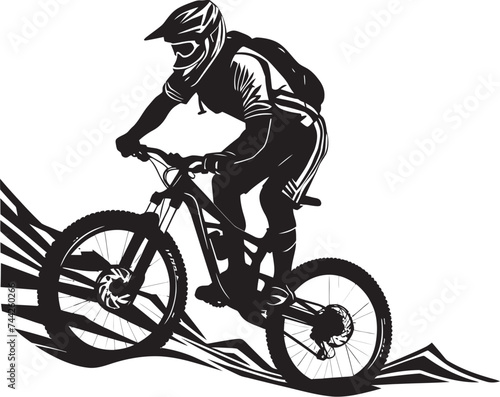 Vertigo Venture Downhill Logo Design Trail Titan Iconic Downhill Emblem