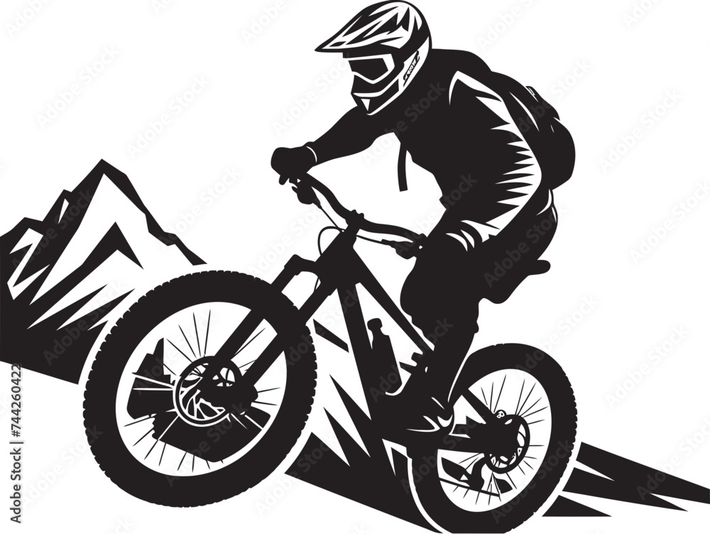 Velocity Vista Downhill Biker Icon Trailblazer Triumph Vector Black Emblem Velocity Vista Downhill Biker Icon Trailblazer Triumph Vector Black Emblem