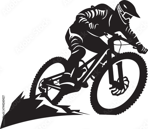 Trailblazer Triumph Vector Black Emblem Alpine Ascent Mountain Biker Logo