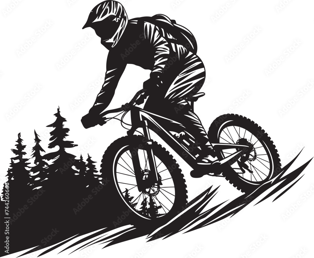 Fototapeta premium Edge Expedition Black Bike Emblem Summit Sprinter Iconic Downhill Logo