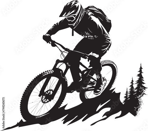 Gravity Glide Vector Bike Logo Mountain Maverick Black Emblem Icon