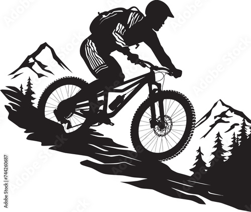 Speed Demon Vector Bike Emblem Vertigo Venture Black Mountain Bike Logo