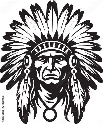 Heritage Guardian Vector Chief Icon Chieftains Legacy Black Emblem Design