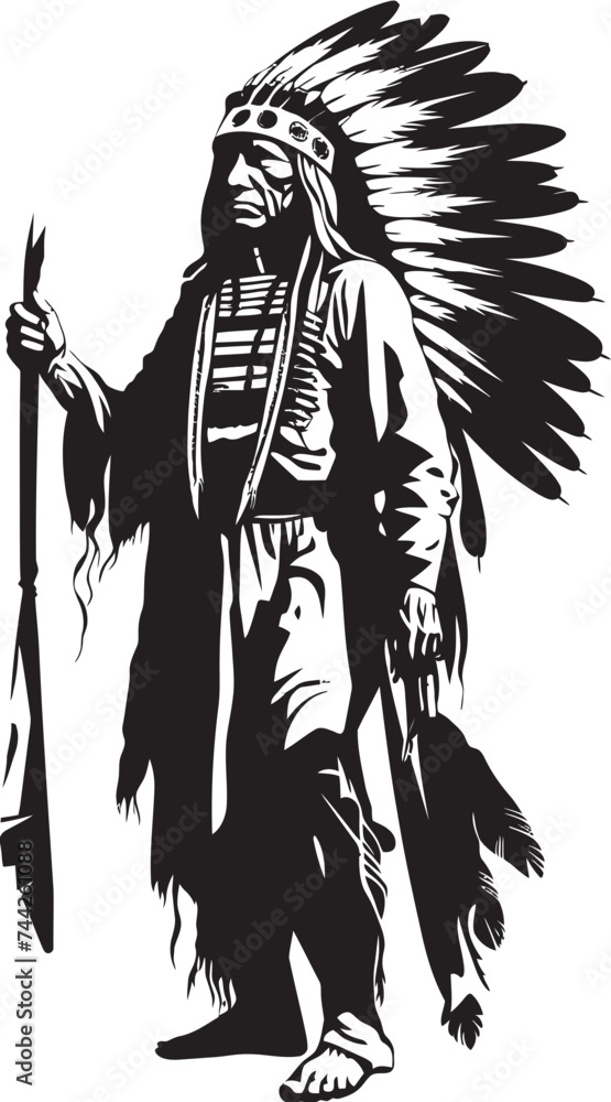 Tribal Triumph Chief Logo Graphics Spirit of the Elders Black Chief Vector Tribal Triumph Chief Logo Graphics Spirit of the Elders Black Chief Vector
