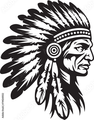 Ancient Wisdom Iconic Chief Design Sovereign Sentinel Chief Logo Icon