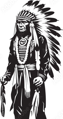 Eagle Spirit Iconic Chief Icon Brave Heart Chief Vector Design © BABBAN